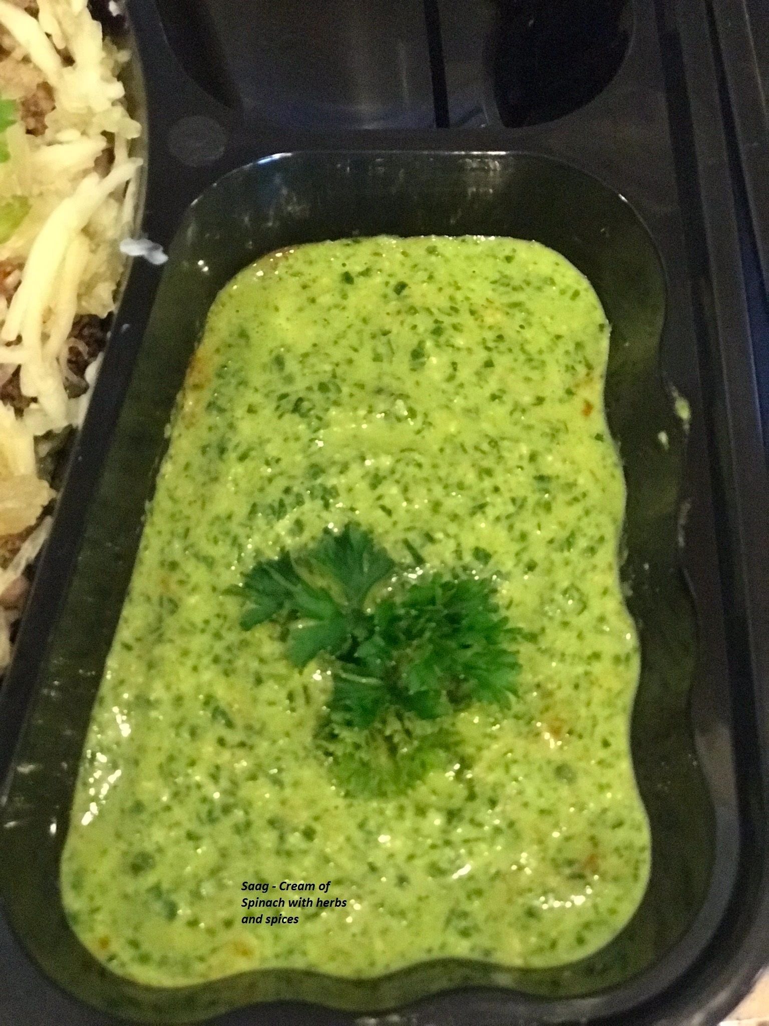 Saag: Cream of Spinach with herbs and spices